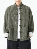 Men's Butterfly Bamboo Graphic Corduroy Stand Collar Jackets