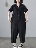 Female Leisure V Neck Multi-Pocket Hard-Wearing Overalls