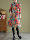 Women's Cute Abstract Print Super Warm Plush Lining Coat