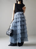 Women's Fluffy Multilayer Mesh Transparent A-Line Skirt