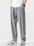 Men's Comfort Elastic Waist Regular Fit Linen Pants