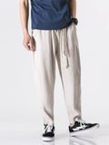 Men's Original Simple Linen Lace Up Casual Trousers