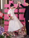 Chinese Style Elegant Engagement Wedding Bridal Qipao Dress