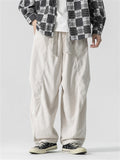 Men's Warm Corduroy Pants with Waistband for Autumn Winter