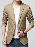 Male Stylish Button Up Spring Autumn Blazer Jacket