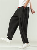 Men's Loose Drawstring Crease Design Ankle Tied Pants