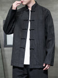 Chinese Style Knot Button Cozy Kung Fu Jacket for Men