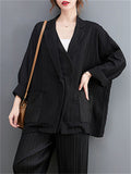 Women's Korean Style Single Breasted Casual Loose Blazer Jackets