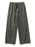 Relaxed Fit Cotton Linen Striped Pants for Men