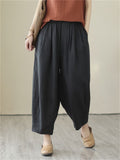 Plain Linen Extra Loose Pants for Women