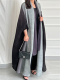 Autumn Fashionable Gradient Color Long Coat for Women