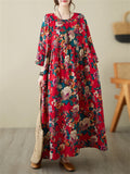 Women's Beautiful Floral Printing Loose Maxi Dresses