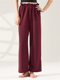 Simple High Waist Straight-Leg Casual Pants for Women