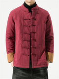 Men's Oriental Style Contrast Color Thick Cotton Coats