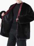 Chinese Style Plush Warm Fluffy Jackets for Men