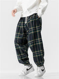 Men's Contrast Color Plaid Stylish Woolen Pants