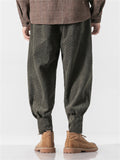 Men's Stylish Embroidery Corduroy Plaid Casual Pants