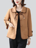 Female Modish Turn-Down Collar Jackets with Pockets