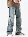 Streetwear Baggy Straight-Leg Denim Pants for Men