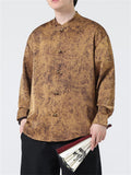 Men's Vintage Jacquard Stand-up Collar Shirt