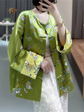 Women's Chinese Style Knot Button Floral Embroideried Jacket