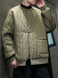 Lightweight Pure Color Round Neck Puffer Jackets for Men