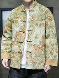 Men's Vintage Daisy Jacquard Long Sleeve Button Jacket