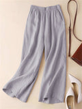 Women's Elastic Waist Solid Color Casual Pants