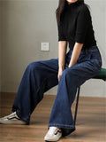 Women's Fashionable High Waisted Wide Leg Jeans