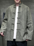 Chinese Style Knot Button Cozy Kung Fu Jacket for Men