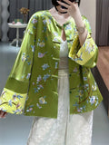 Women's Chinese Style Knot Button Floral Embroideried Jacket