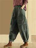 Women's Trendy Multi-Pocket Workwear Cotton Lantern Pants