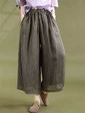 Ladies Double Lining Cotton Linen Lightweight Pants