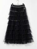 Women's Fluffy Multilayer Mesh Transparent A-Line Skirt