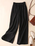 Women's Elastic Waist Solid Color Casual Pants