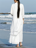 Female Relaxed White Shirt Wide Leg Pants Set