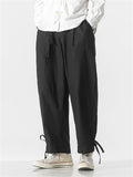 Men's Leisure All Match Lace Up Cozy Linen Pants