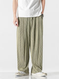 Male Flowy Pleated Solid Elasticated Waist Loose Pants