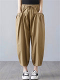 Loose Fit Plain Summer Comfortable Pants for Women