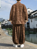 Men's Lamb Wool Reversible Jacket Ankle-tied Pants Chinese Style Thick Outfits