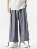 Male Stylish Lightweight Cotton Linen Summer Drawstring Pants