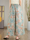 Women's Bohemian Print Waist Strap Super Loose Wide Leg Pants