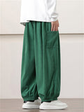 Loose Fit Braided Drawstring Corduroy Pants for Men