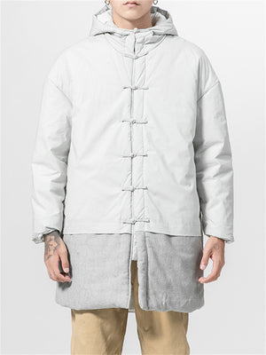 Men's Mid-length Splice Single-breasted Leisure Outerwear