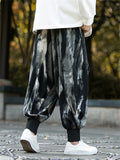 Men's Ink Tie-Dye Gradient Stripe Baggy Pants