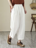 Plain Linen Extra Loose Pants for Women