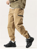 Male Zippered Pocket Comfort Drawstring Work Pants