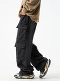 Men's Punk Style Multi-Pocket Straight-Leg Street Jeans