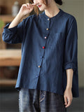 Women's Casual Multicolor Button Long Sleeve Shirt