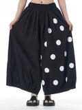 Large Size Polka Dot Print Wide Leg Pants for Women